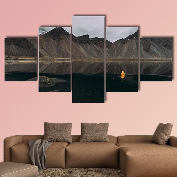 Wanderlust Explorer In Iceland Canvas Wall Art-5 Star-Gallery Wrap-62" x 32"-Tiaracle