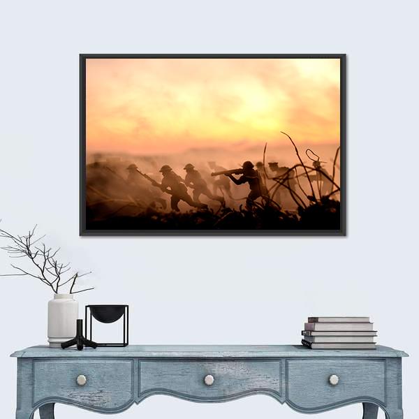 War Concept Canvas Wall Art-1 Piece-Floating Frame-24" x 16"-Tiaracle