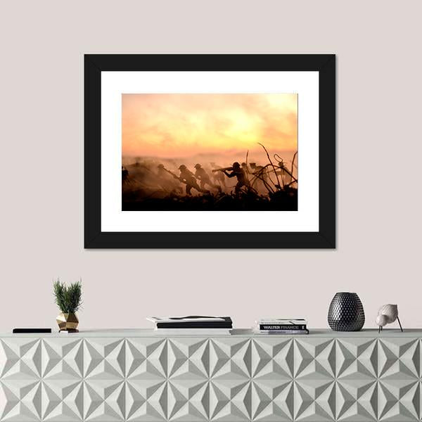War Concept Canvas Wall Art-1 Piece-Framed Print-20" x 16"-Tiaracle
