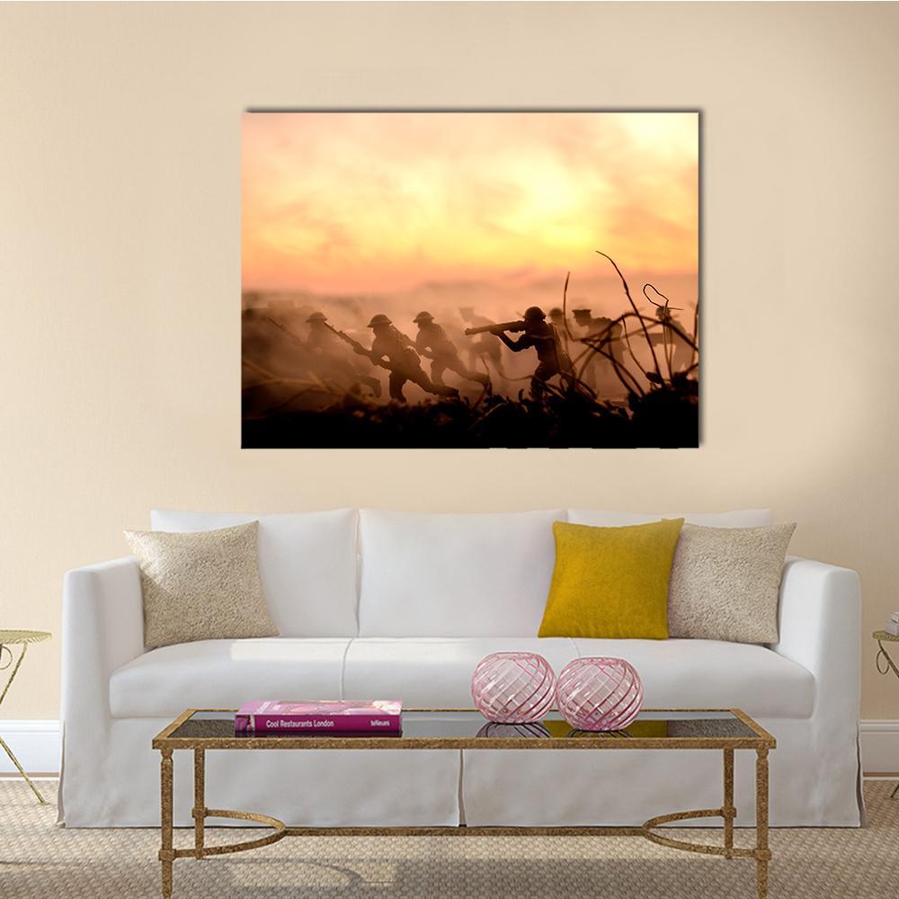 War Concept Canvas Wall Art-1 Piece-Gallery Wrap-48" x 32"-Tiaracle