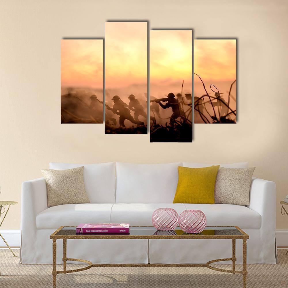 War Concept Canvas Wall Art-4 Pop-Gallery Wrap-50" x 32"-Tiaracle