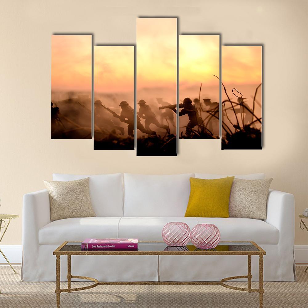 War Concept Canvas Wall Art-5 Pop-Gallery Wrap-47" x 32"-Tiaracle