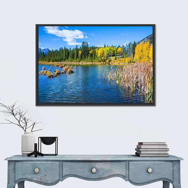 Warm Summer On The Lake Vermillon Canvas Wall Art-1 Piece-Floating Frame-24" x 16"-Tiaracle