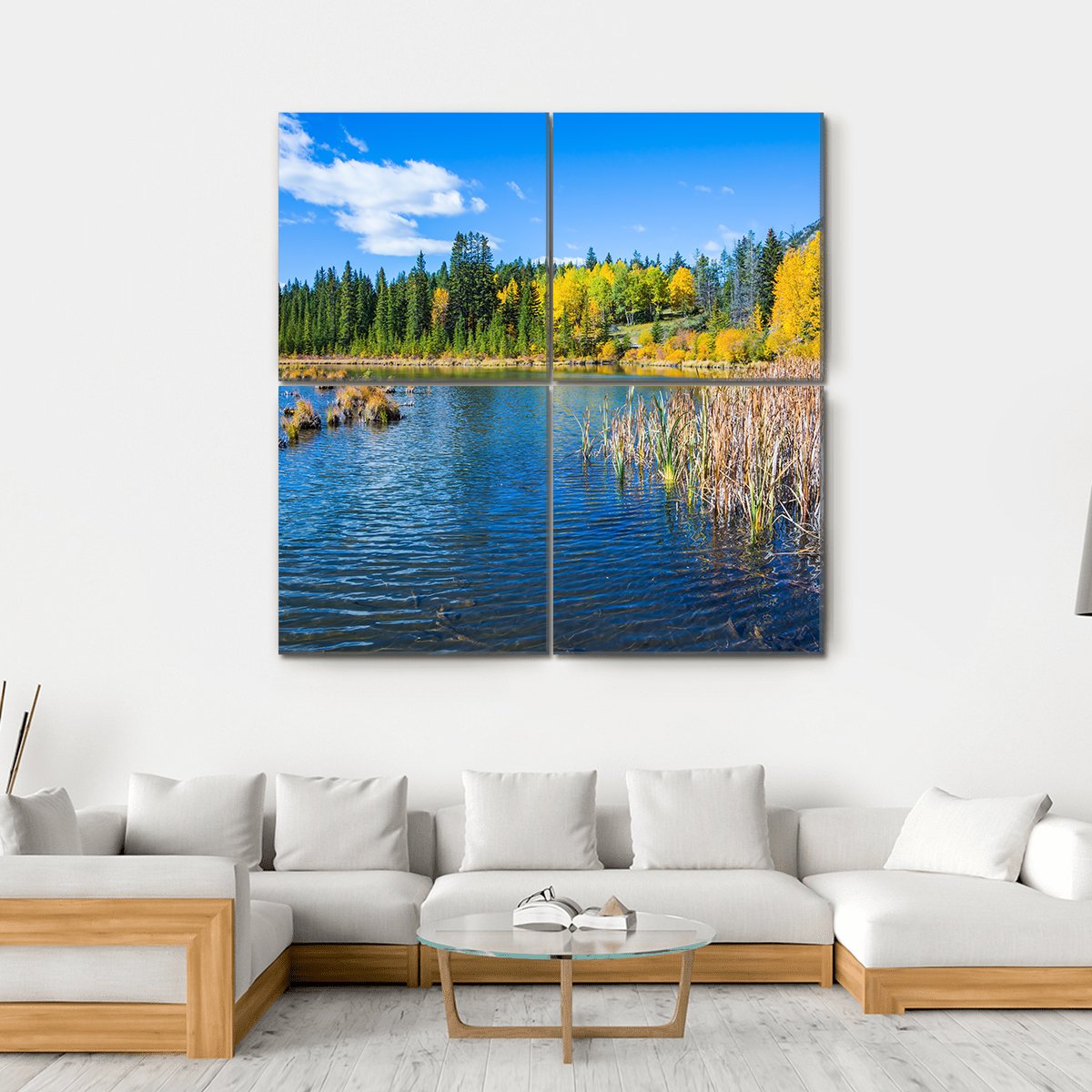 Warm Summer On The Lake Vermillon Canvas Wall Art-4 Square-Gallery Wrap-17" x 17"-Tiaracle