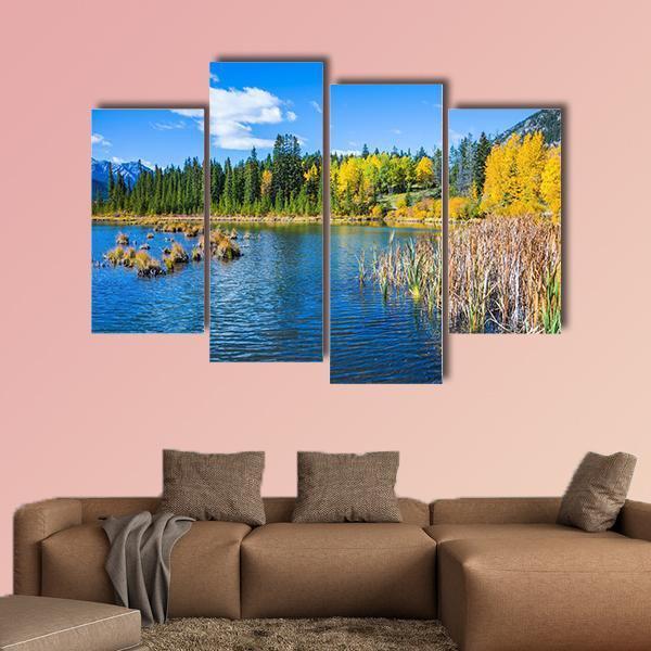 Warm Summer On The Lake Vermillon Canvas Wall Art-4 Pop-Gallery Wrap-50" x 32"-Tiaracle