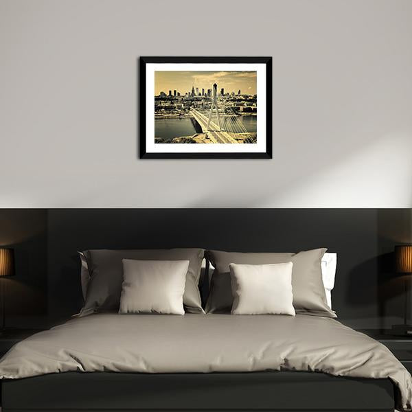 Warsaw Bridge Canvas Wall Art-5 Horizontal-Gallery Wrap-22" x 12"-Tiaracle