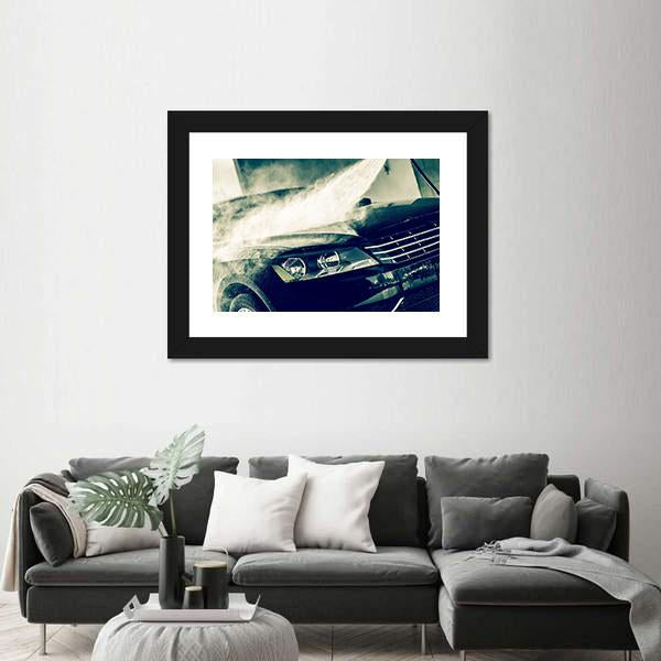 Washing Modern Car By High Pressure Water Canvas Wall Art-3 Horizontal-Gallery Wrap-25" x 16"-Tiaracle