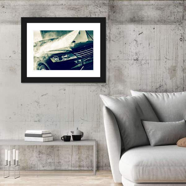 Washing Modern Car By High Pressure Water Canvas Wall Art-3 Horizontal-Gallery Wrap-25" x 16"-Tiaracle