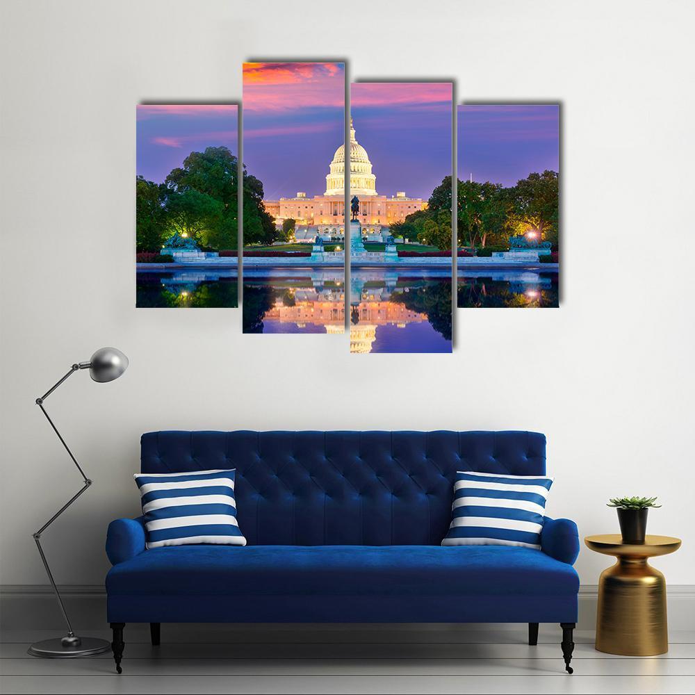 Washington DC Canvas Wall Art-4 Pop-Gallery Wrap-50" x 32"-Tiaracle