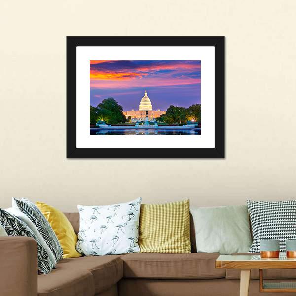 Washington DC Canvas Wall Art-1 Piece-Framed Print-20" x 16"-Tiaracle