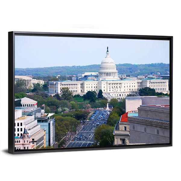Washington DC View Canvas Wall Art-3 Horizontal-Gallery Wrap-25" x 16"-Tiaracle