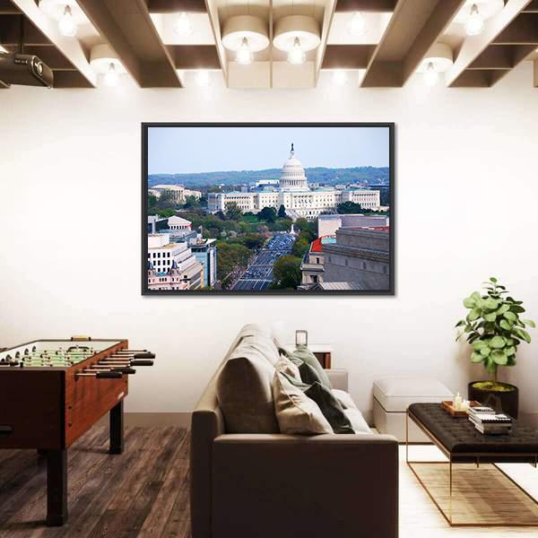 Washington DC View Canvas Wall Art-3 Horizontal-Gallery Wrap-25" x 16"-Tiaracle