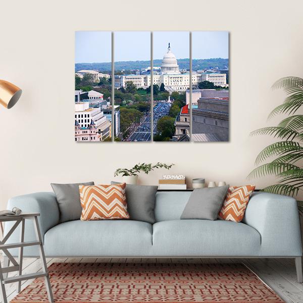 Washington DC View Canvas Wall Art-4 Horizontal-Gallery Wrap-34" x 24"-Tiaracle