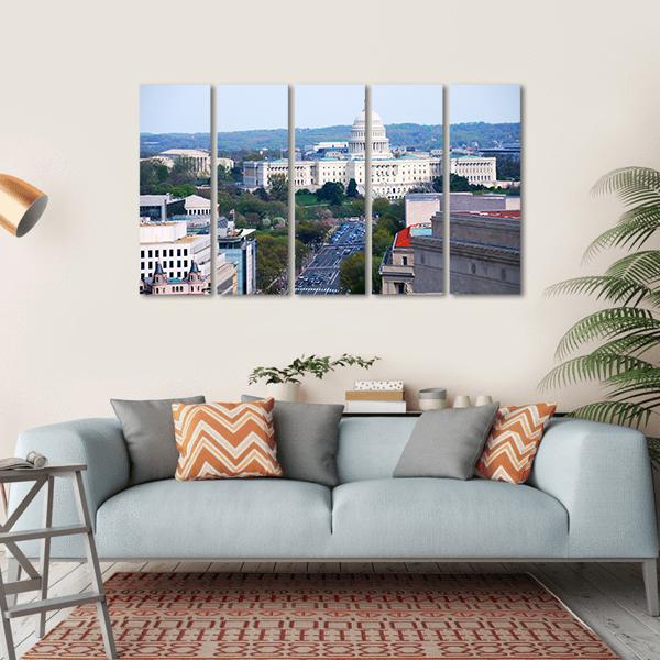 Washington DC View Canvas Wall Art-5 Horizontal-Gallery Wrap-22" x 12"-Tiaracle