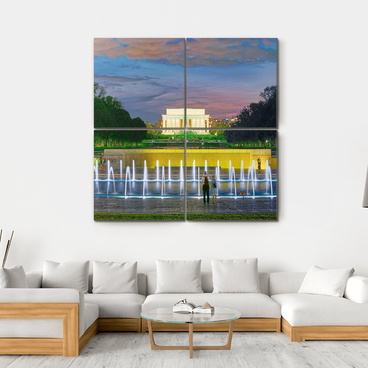 Washington Monument Canvas Wall Art-4 Square-Gallery Wrap-17" x 17"-Tiaracle
