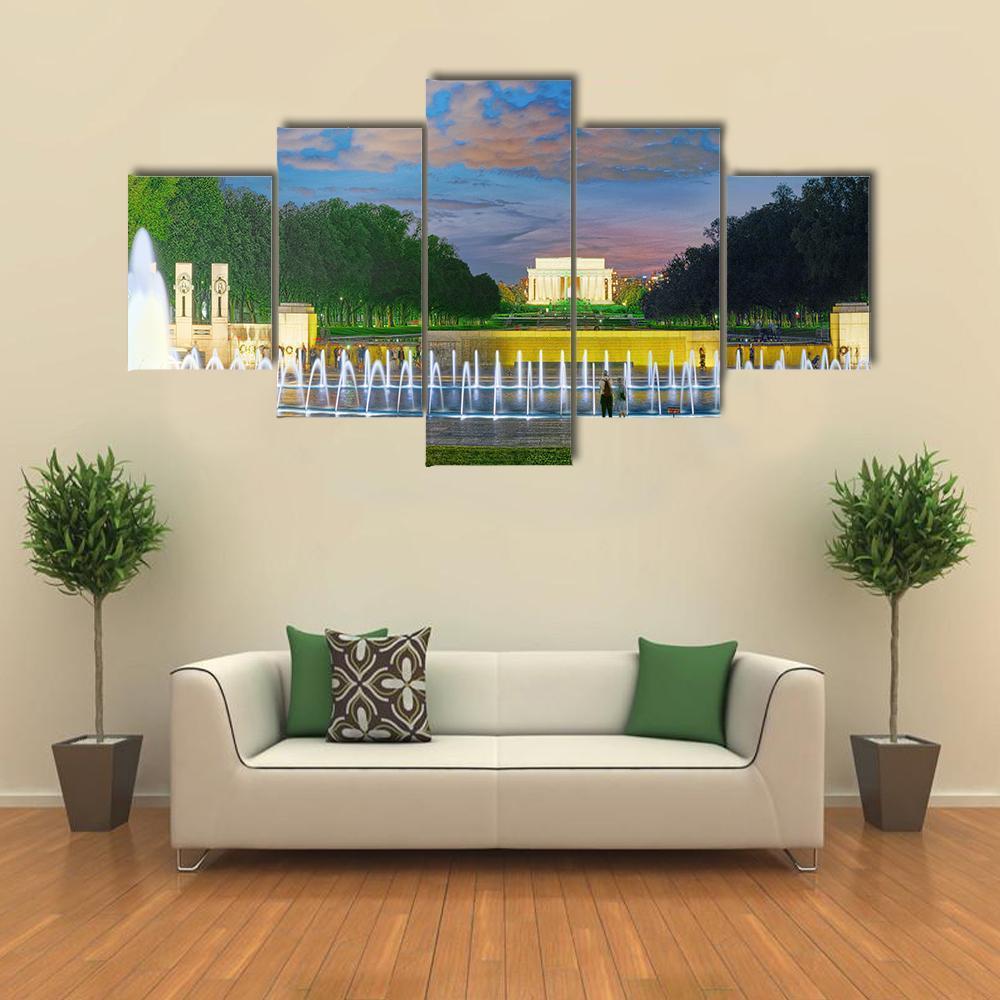 Washington Monument Canvas Wall Art-5 Pop-Gallery Wrap-47" x 32"-Tiaracle