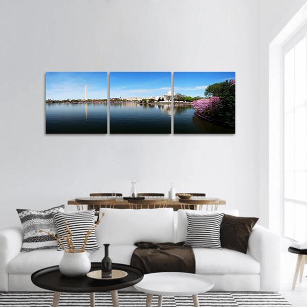 Washington Monument Panoramic Canvas Wall Art-3 Piece-25" x 08"-Tiaracle