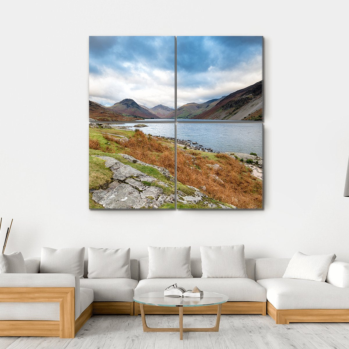 Wastwater In The Lake District Canvas Wall Art-4 Square-Gallery Wrap-17" x 17"-Tiaracle