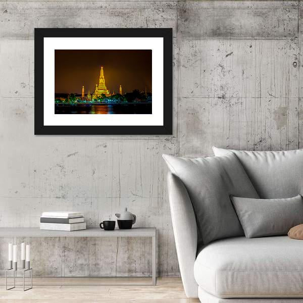 Wat Arun Ratchawararam Temple Bangkok Canvas Wall Art-3 Horizontal-Gallery Wrap-25" x 16"-Tiaracle