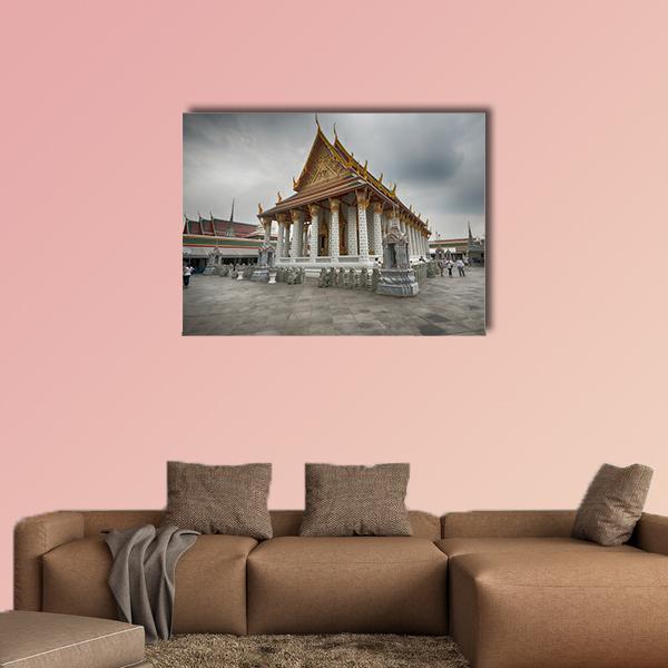 Wat Arun Temple In Bangkok Thailand Canvas Wall Art-1 Piece-Gallery Wrap-36" x 24"-Tiaracle