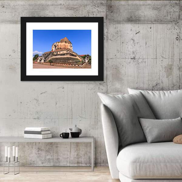 Wat Chedi Luang Temple In Chiang Mai Canvas Wall Art-3 Horizontal-Gallery Wrap-25" x 16"-Tiaracle