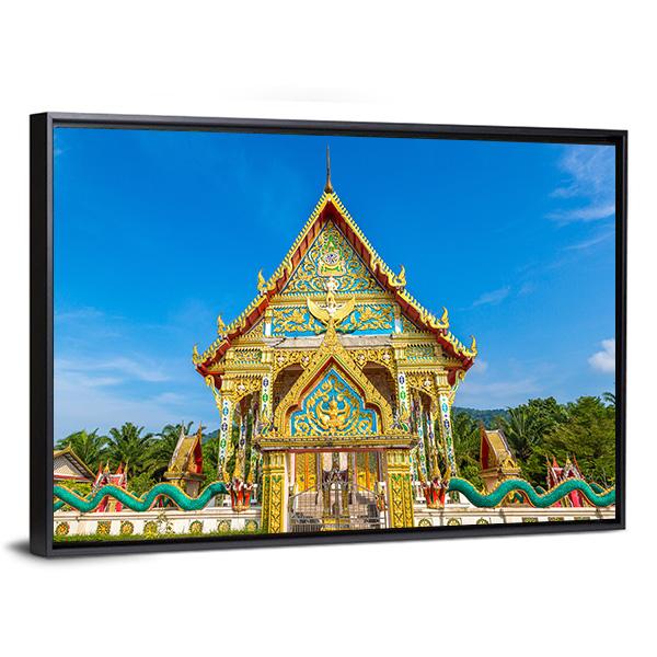 Wat Kaew Manee Si Mahathat Temple Canvas Wall Art-3 Horizontal-Gallery Wrap-25" x 16"-Tiaracle