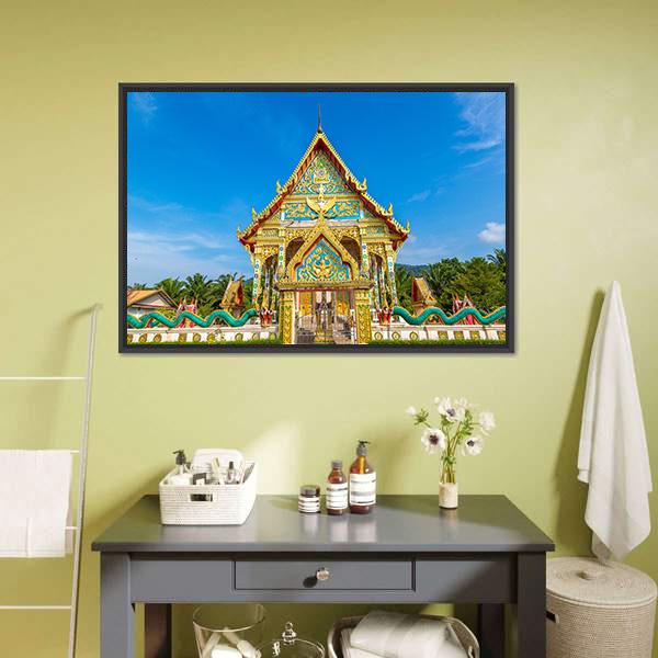 Wat Kaew Manee Si Mahathat Temple Canvas Wall Art-3 Horizontal-Gallery Wrap-25" x 16"-Tiaracle
