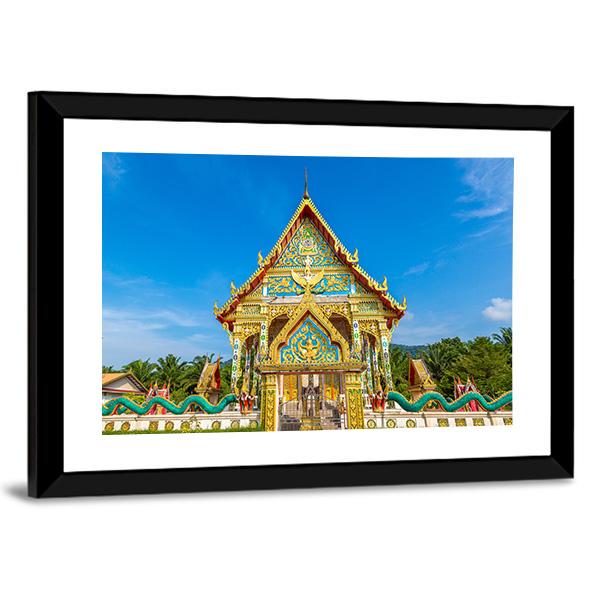 Wat Kaew Manee Si Mahathat Temple Canvas Wall Art-3 Horizontal-Gallery Wrap-25" x 16"-Tiaracle