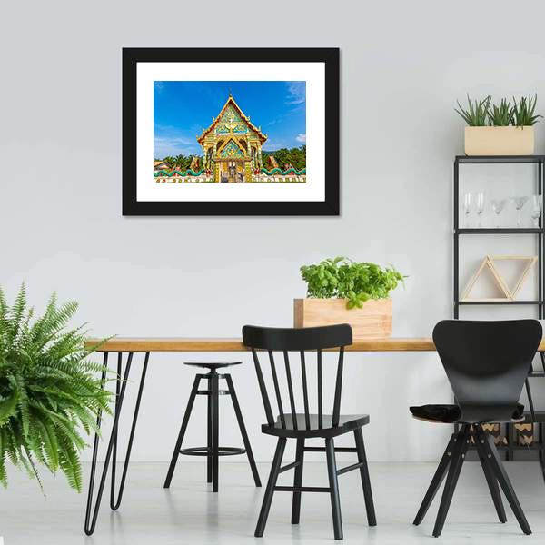 Wat Kaew Manee Si Mahathat Temple Canvas Wall Art-3 Horizontal-Gallery Wrap-25" x 16"-Tiaracle