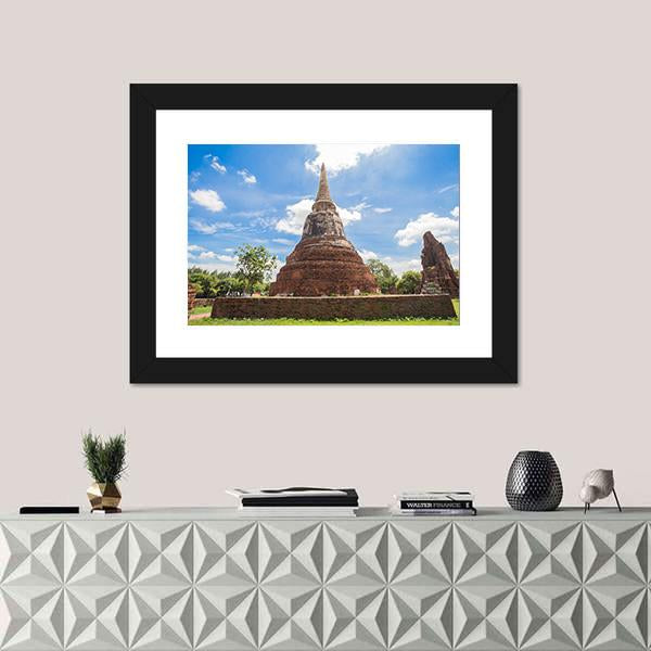 Wat Mahathat Temple In Thailand Canvas Wall Art-1 Piece-Framed Print-20" x 16"-Tiaracle