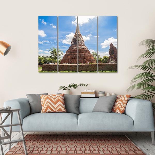 Wat Mahathat Temple In Thailand Canvas Wall Art-4 Horizontal-Gallery Wrap-34" x 24"-Tiaracle