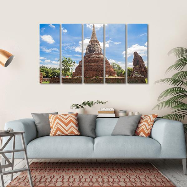 Wat Mahathat Temple In Thailand Canvas Wall Art-5 Horizontal-Gallery Wrap-22" x 12"-Tiaracle