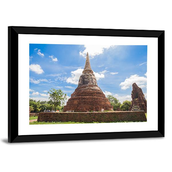 Wat Mahathat Temple In Thailand Canvas Wall Art-5 Horizontal-Gallery Wrap-22" x 12"-Tiaracle
