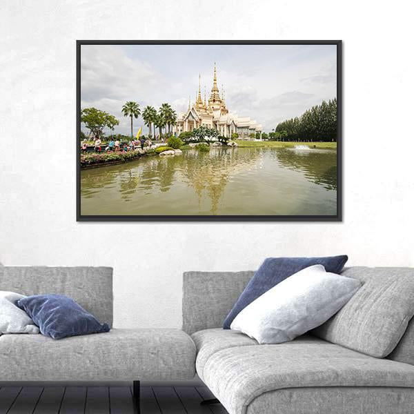 Wat Non Kum Temple In Thailand Panoramic Canvas Wall Art-1 Piece-36" x 12"-Tiaracle