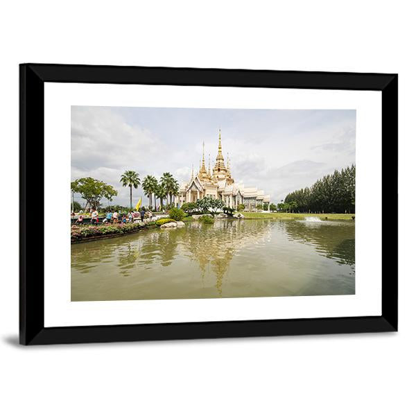Wat Non Kum Temple In Thailand Panoramic Canvas Wall Art-1 Piece-36" x 12"-Tiaracle