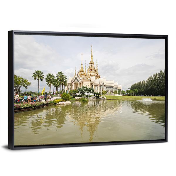 Wat Non Kum Temple In Thailand Panoramic Canvas Wall Art-1 Piece-36" x 12"-Tiaracle