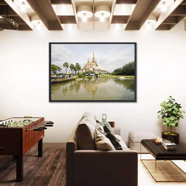 Wat Non Kum Temple In Thailand Panoramic Canvas Wall Art-1 Piece-36" x 12"-Tiaracle