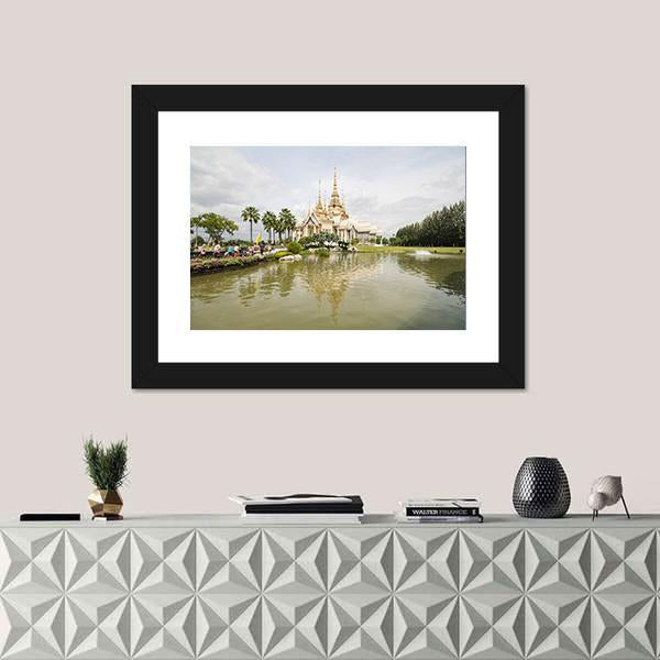 Wat Non Kum Temple Nakhon Ratchasim Canvas Wall Art-1 Piece-Framed Print-20" x 16"-Tiaracle