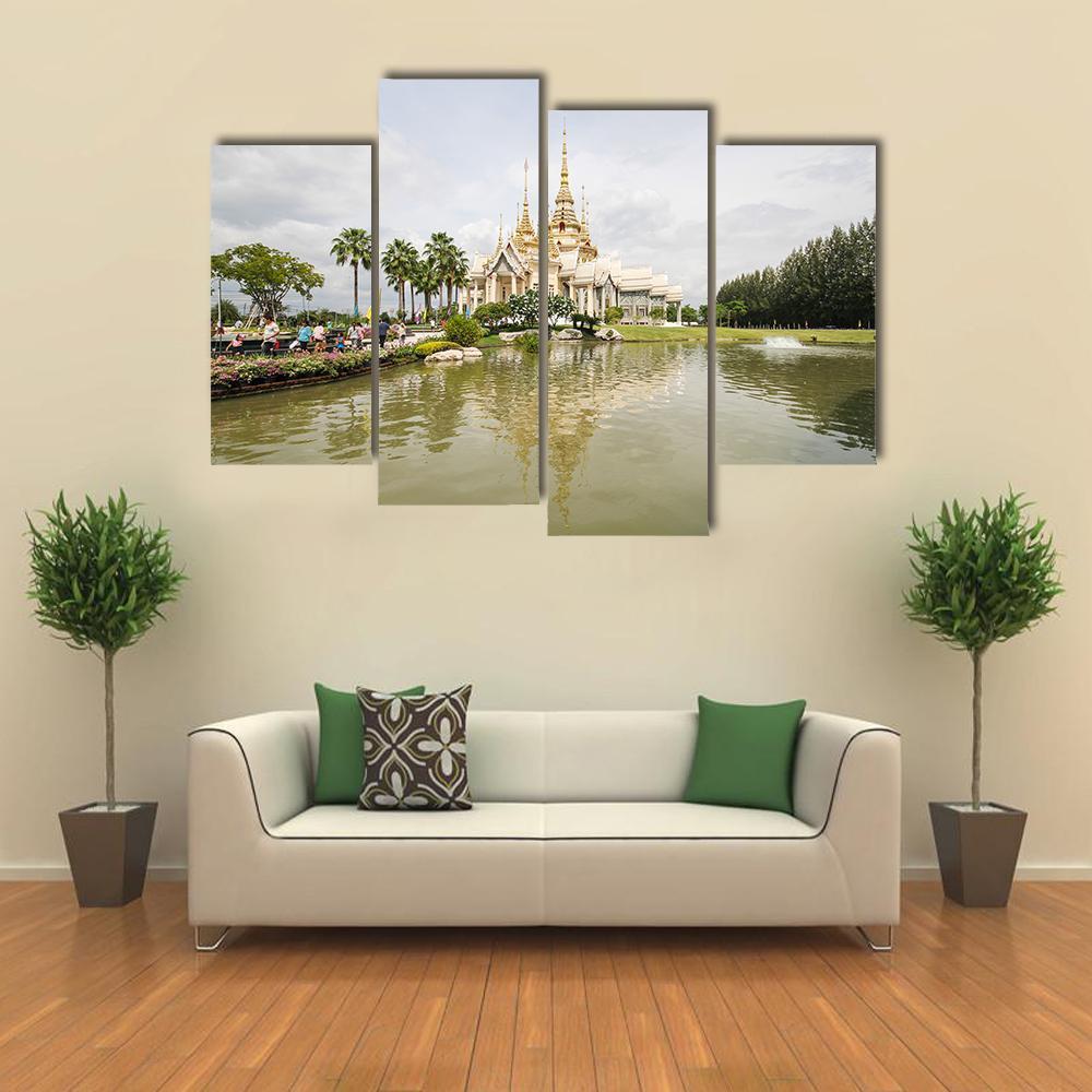 Wat Non Kum Temple Nakhon Ratchasim Canvas Wall Art-4 Pop-Gallery Wrap-50" x 32"-Tiaracle