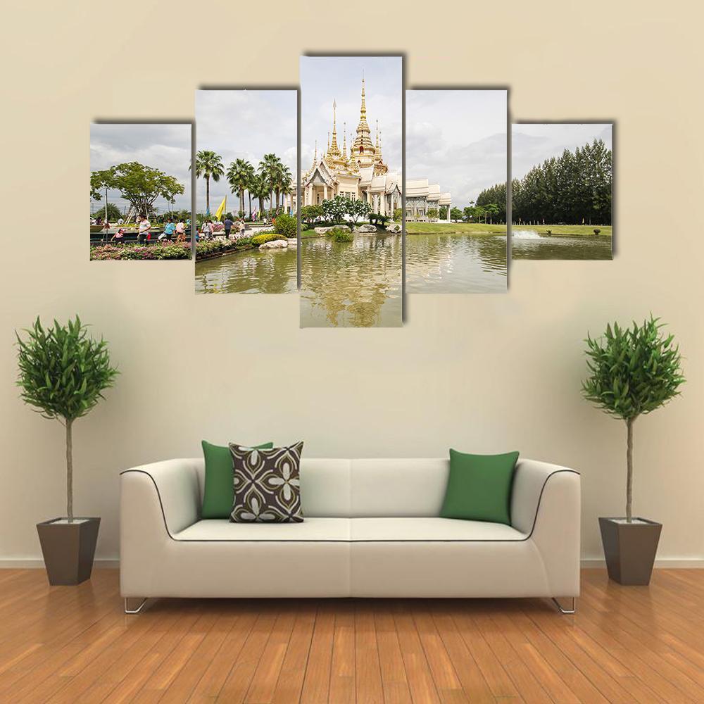 Wat Non Kum Temple Nakhon Ratchasim Canvas Wall Art-5 Star-Gallery Wrap-62" x 32"-Tiaracle