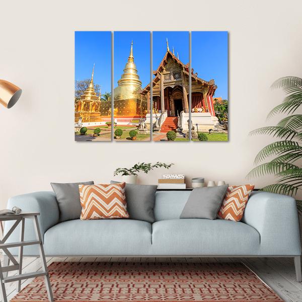 Wat Phra Singh Woramahawihan Canvas Wall Art-4 Horizontal-Gallery Wrap-34" x 24"-Tiaracle