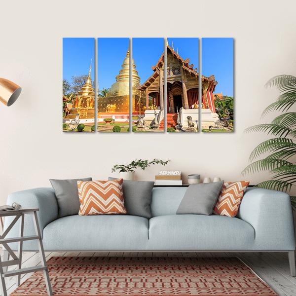 Wat Phra Singh Woramahawihan Canvas Wall Art-5 Horizontal-Gallery Wrap-22" x 12"-Tiaracle