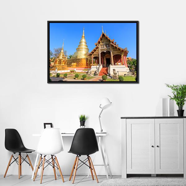 Wat Phra Singh Woramahawihan Canvas Wall Art-5 Horizontal-Gallery Wrap-22" x 12"-Tiaracle