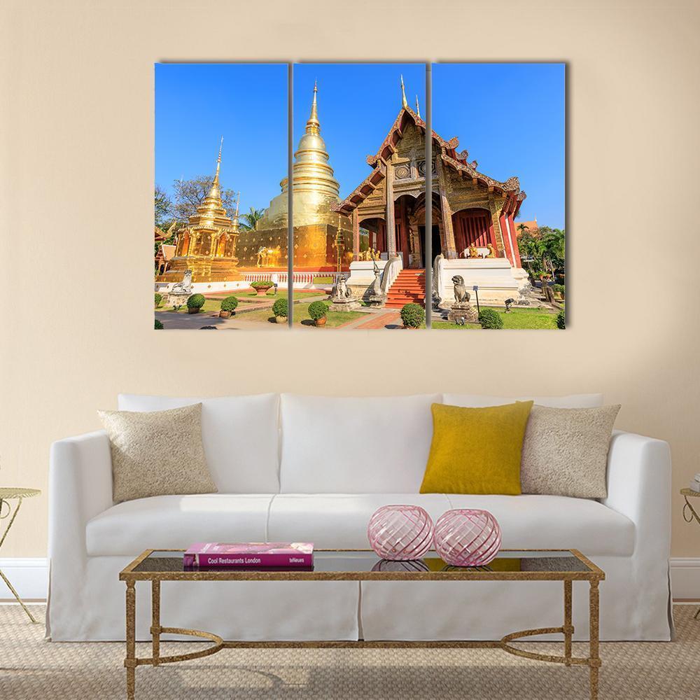 Wat Phra Singh Woramahawihan Canvas Wall Art-3 Horizontal-Gallery Wrap-37" x 24"-Tiaracle