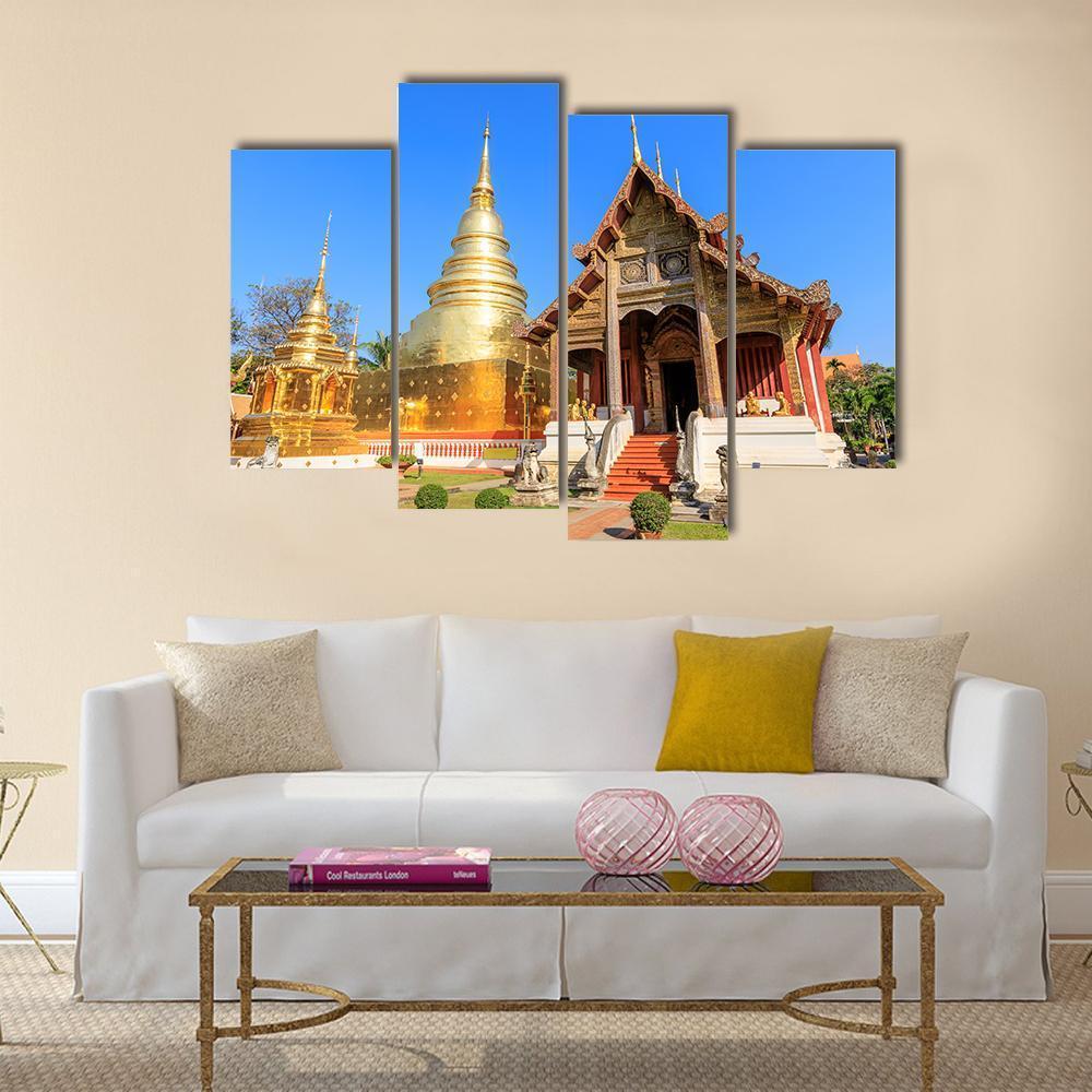 Wat Phra Singh Woramahawihan Canvas Wall Art-4 Pop-Gallery Wrap-50" x 32"-Tiaracle