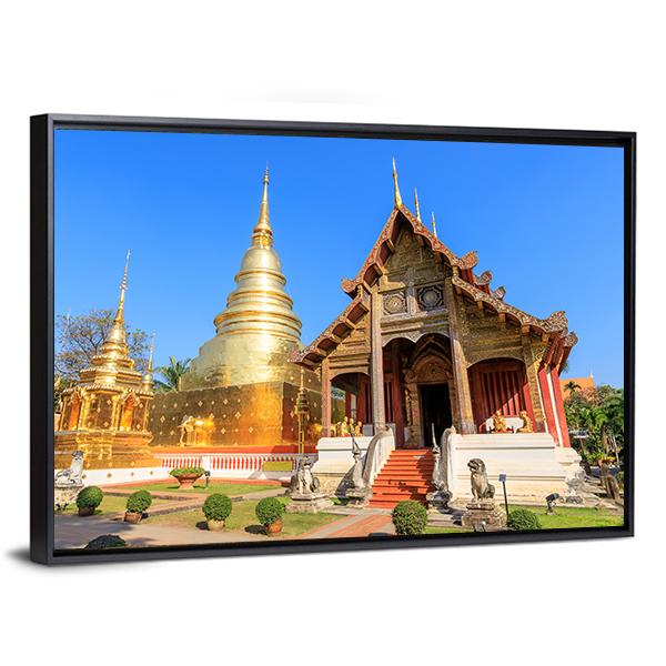 Wat Phra Singh Woramahawihan Canvas Wall Art-3 Horizontal-Gallery Wrap-25" x 16"-Tiaracle