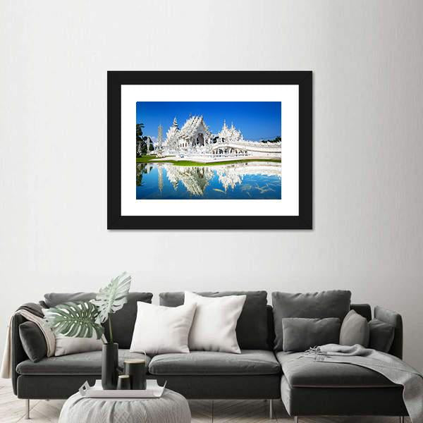 Wat Rong Khun Temple in Chiang Rai In Thailand Canvas Wall Art-3 Horizontal-Gallery Wrap-25" x 16"-Tiaracle