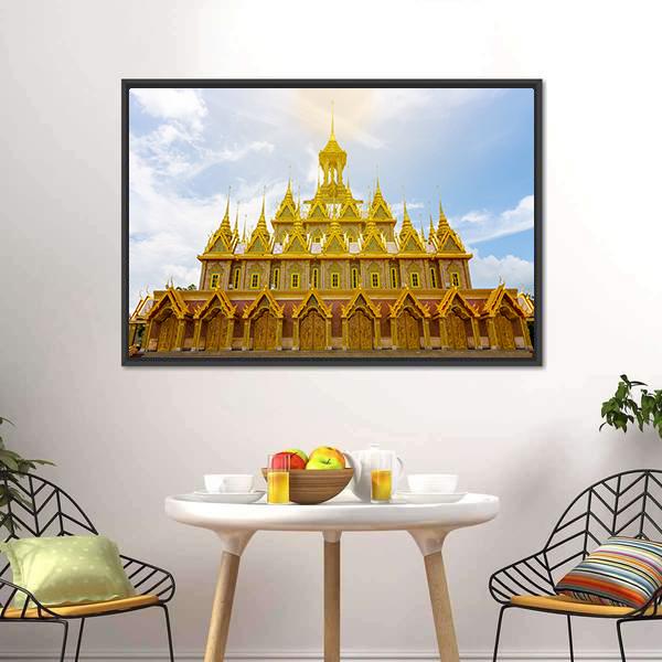 Wat Tha Sung Temple Canvas Wall Art-1 Piece-Floating Frame-24" x 16"-Tiaracle