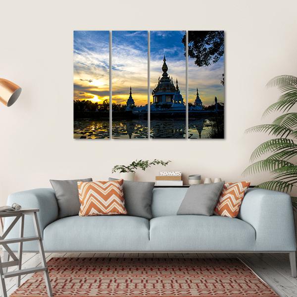 Wat Thong Sed Thi Temple Canvas Wall Art-4 Horizontal-Gallery Wrap-34" x 24"-Tiaracle