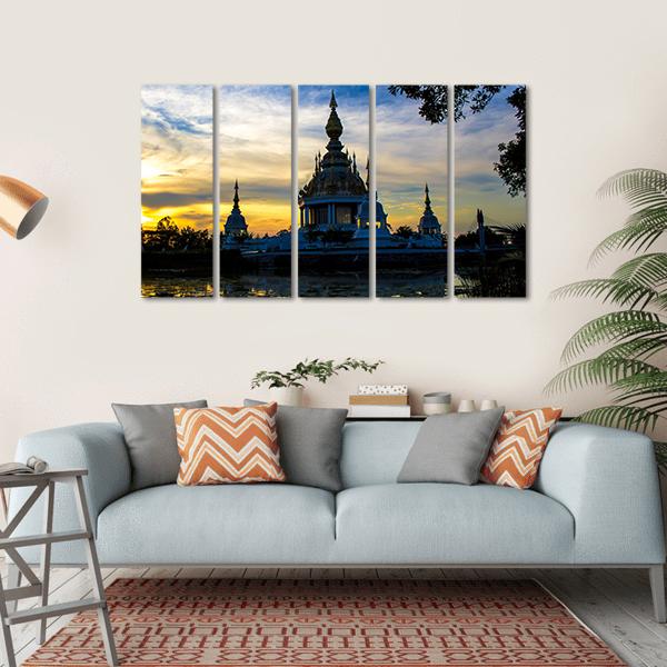 Wat Thong Sed Thi Temple Canvas Wall Art-5 Horizontal-Gallery Wrap-22" x 12"-Tiaracle